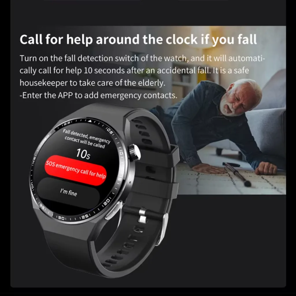 Fall alert and call for help from your wrist