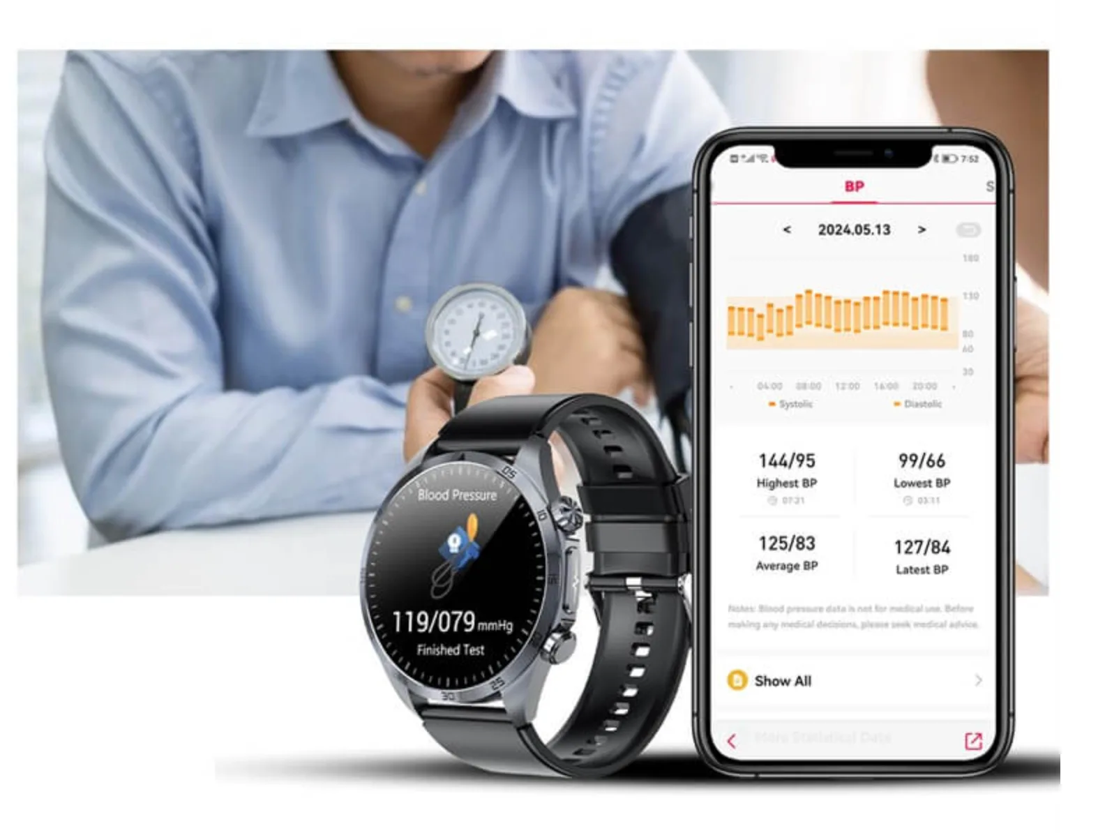 Blood pressure tracking on the REXQU CoreX Pro