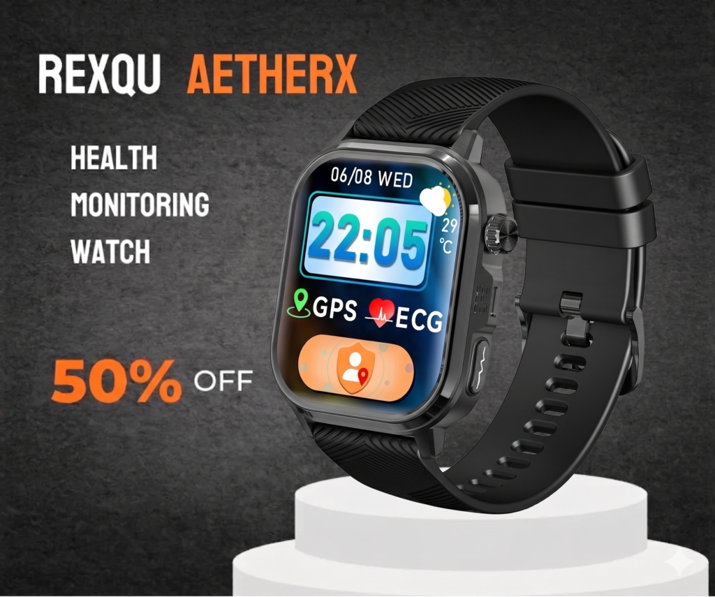 REXQU AetherX, an ECG smartwatch with GPS, blood pressure and blood oxygen tracking