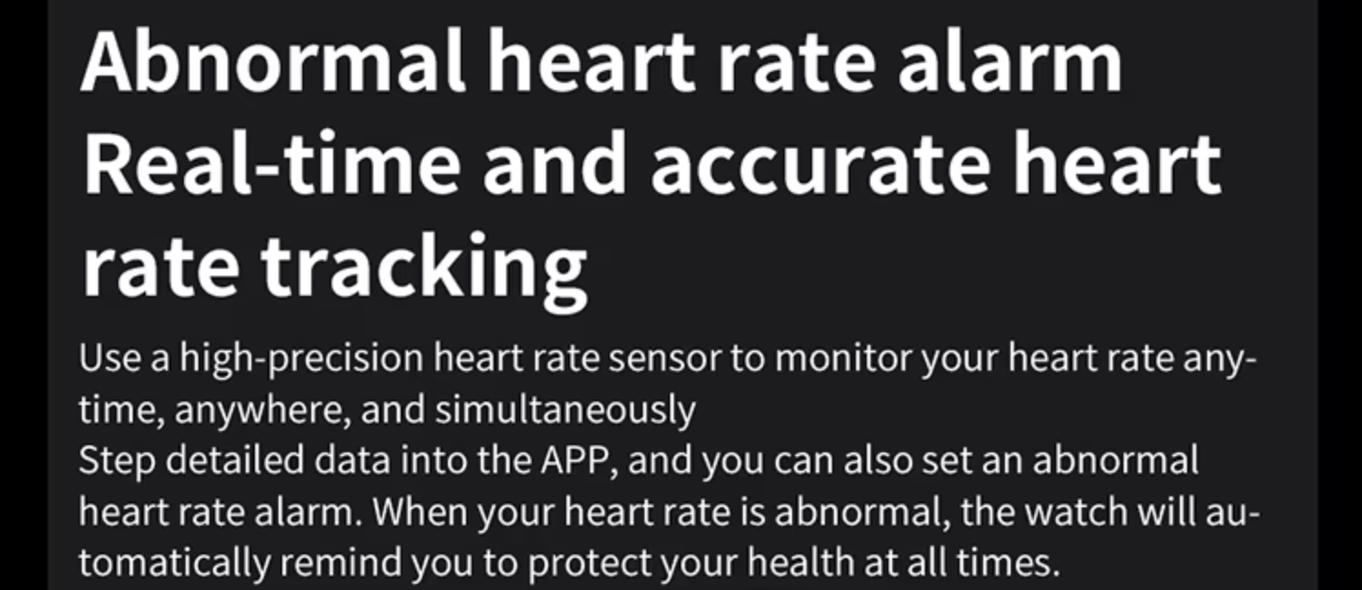 ECG smartwatch heart rate alerts shown as an abnormal heart rate alarm notification on a REXQU watch