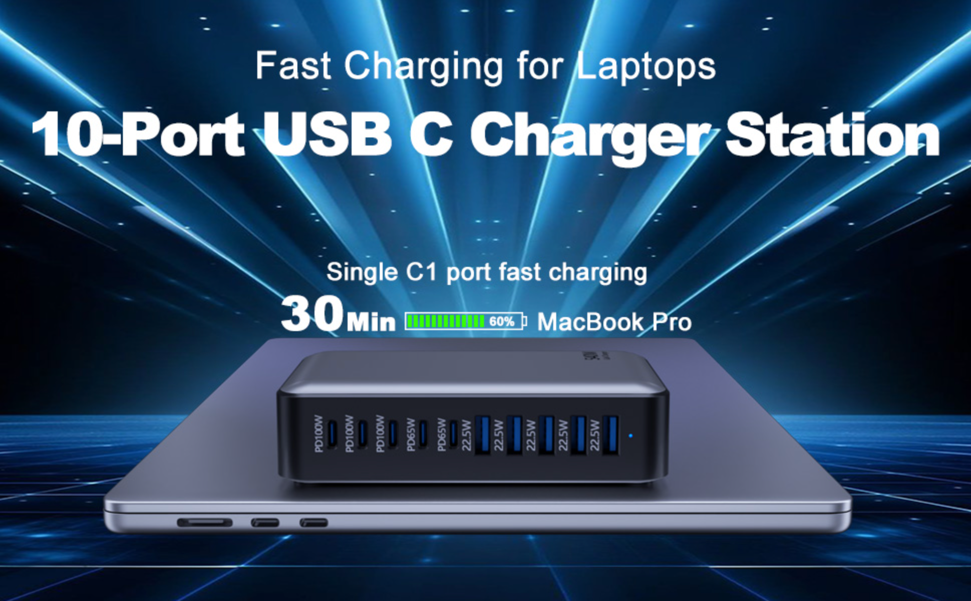 Fast Charging Station For Most Portable Devices 10 Port Hot 1000W GaN - Image 5