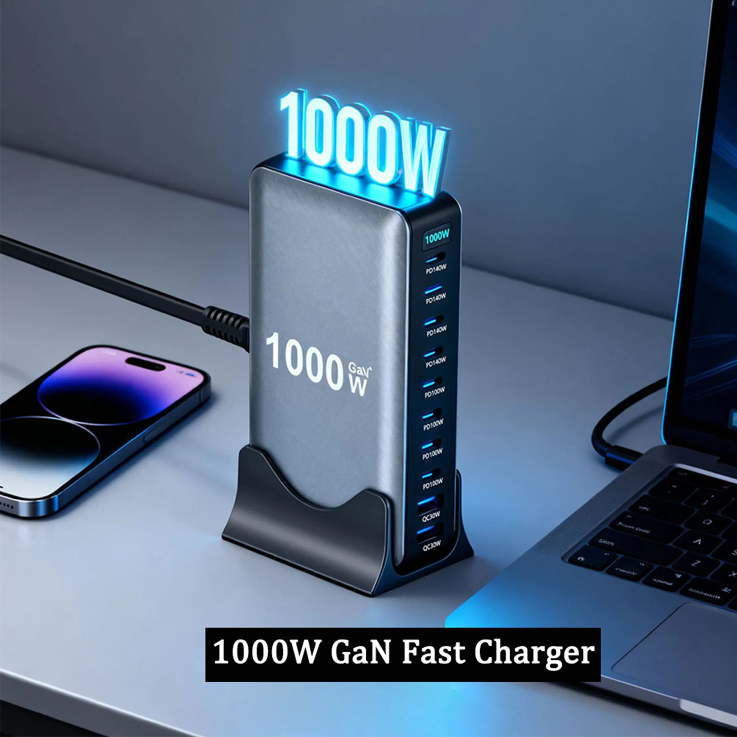 Fast Charging Station For Most Portable Devices 10 Port Hot 1000W GaN - Image 2