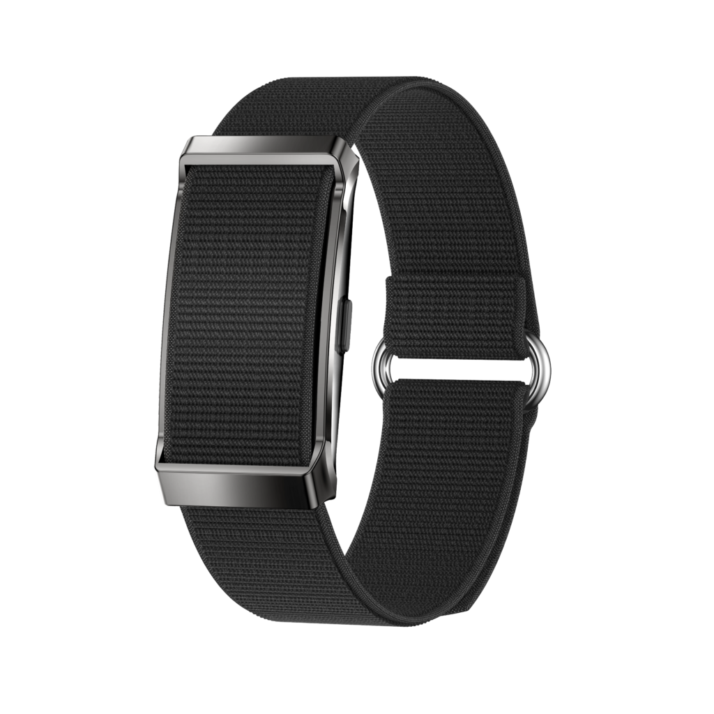 REXQU AeroBand, a screenless blood pressure band worn on the wrist