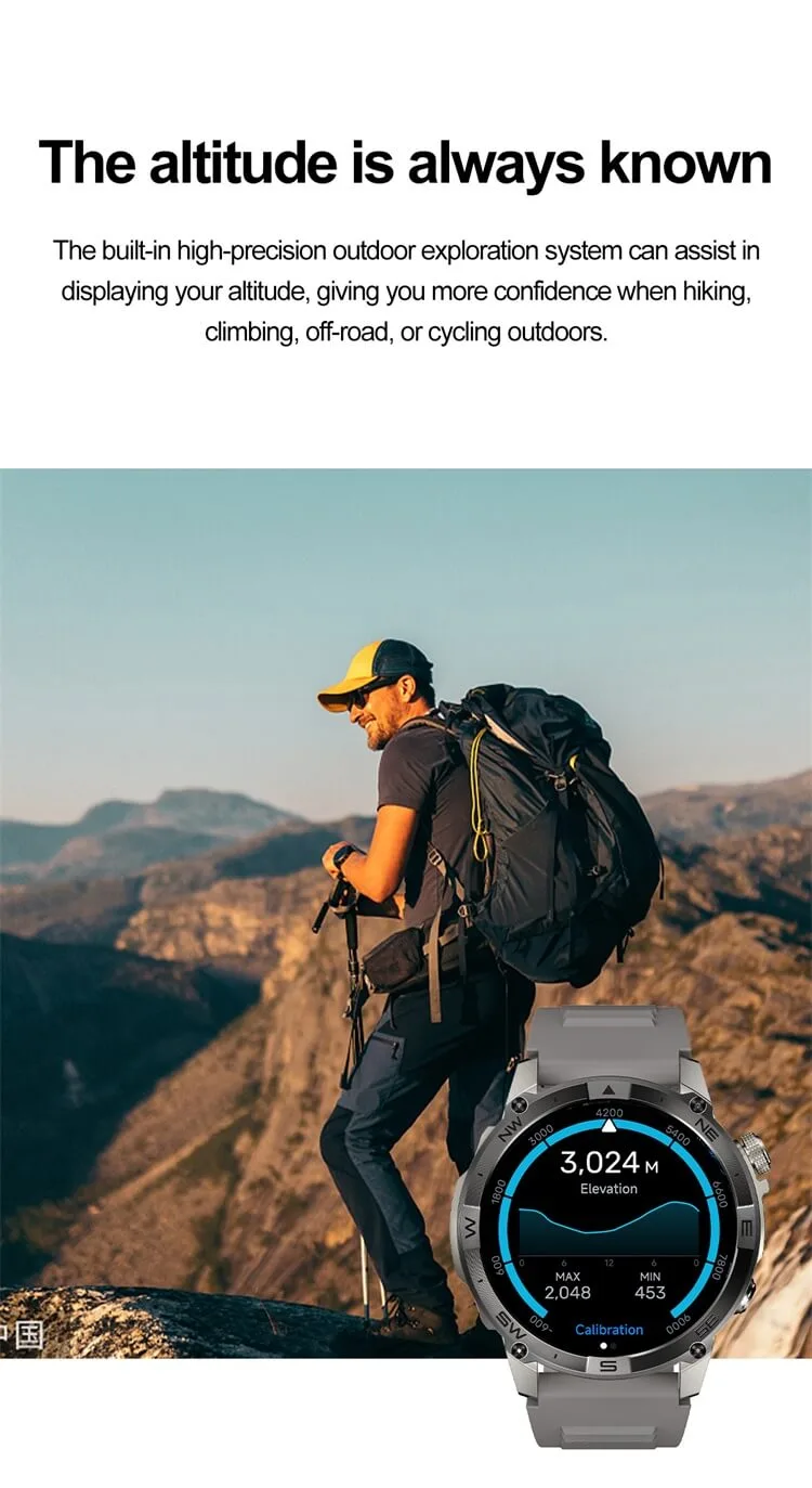 REXQU AltiTrek altimeter and compass on a mountain