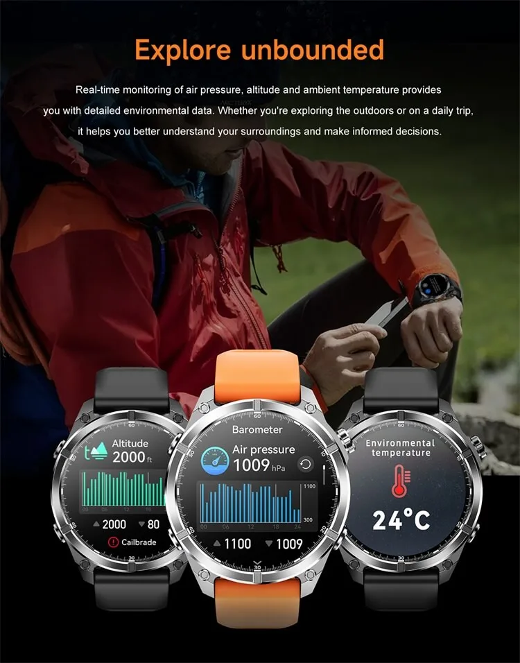 REXQU ApexTrail 3ATM waterproof rugged smartwatch