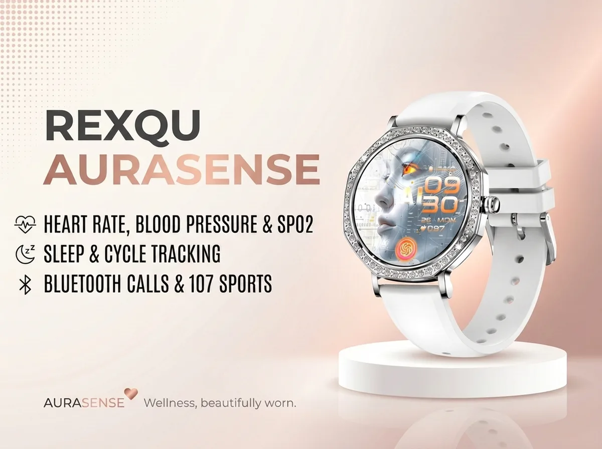 REXQU AuraSense women’s health watch banner