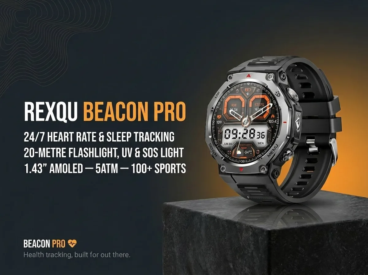 REXQU Beacon Pro rugged smartwatch banner
