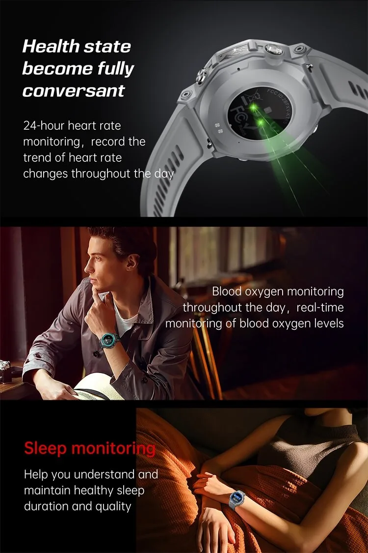 REXQU Beacon Pro all-day blood oxygen, 24-hour heart rate and sleep monitoring
