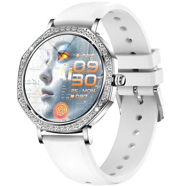 REXQU AuraSense health smartwatch with cycle tracking, bluetooth calls, heart rate and blood pressure