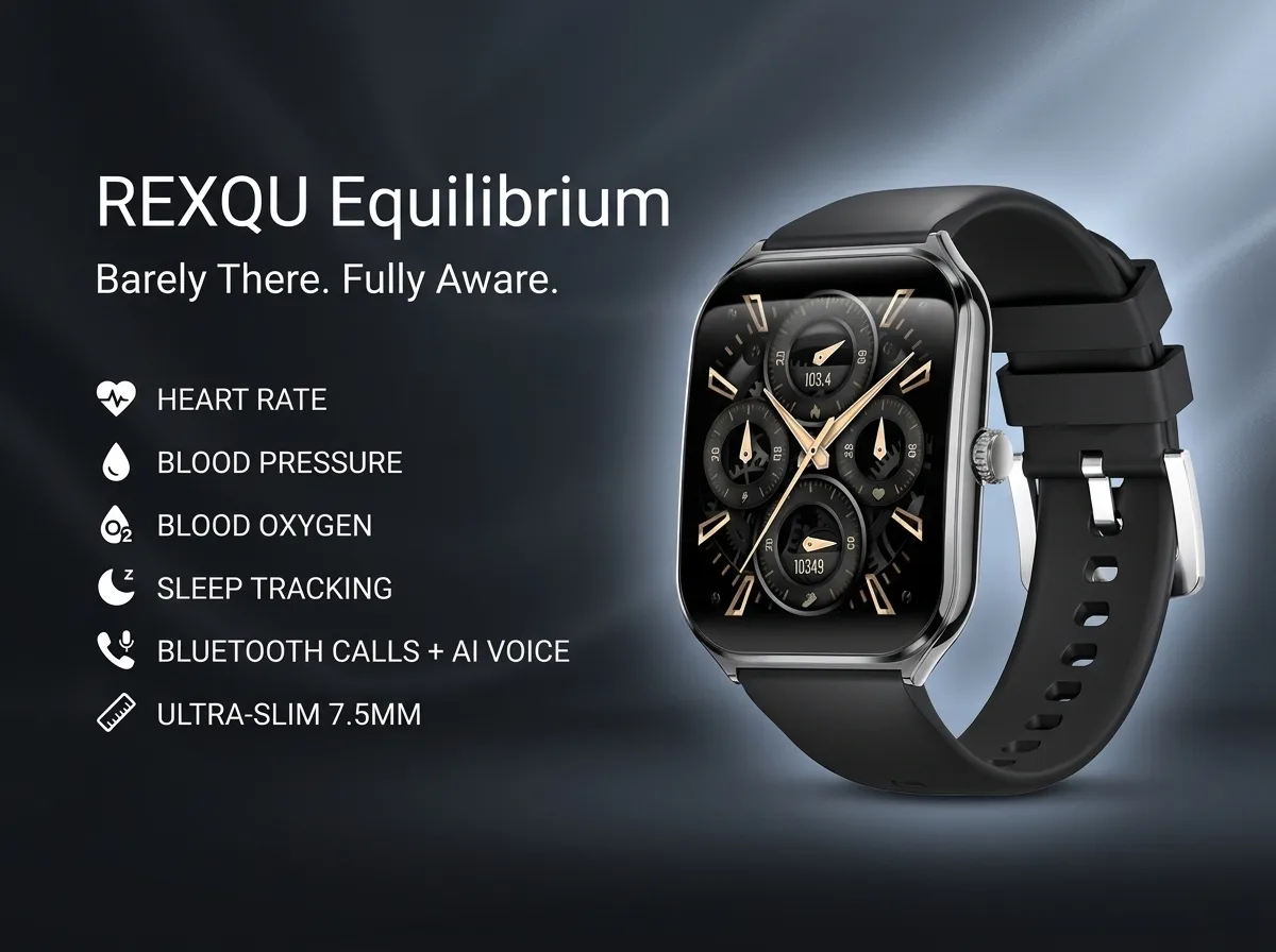 REXQU Equilibrium ultra-slim curved AMOLED health watch