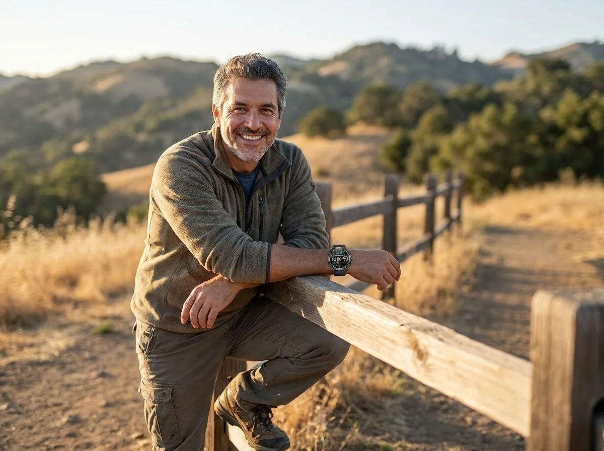 Happy REXQU Healout owner at a hiking trailhead