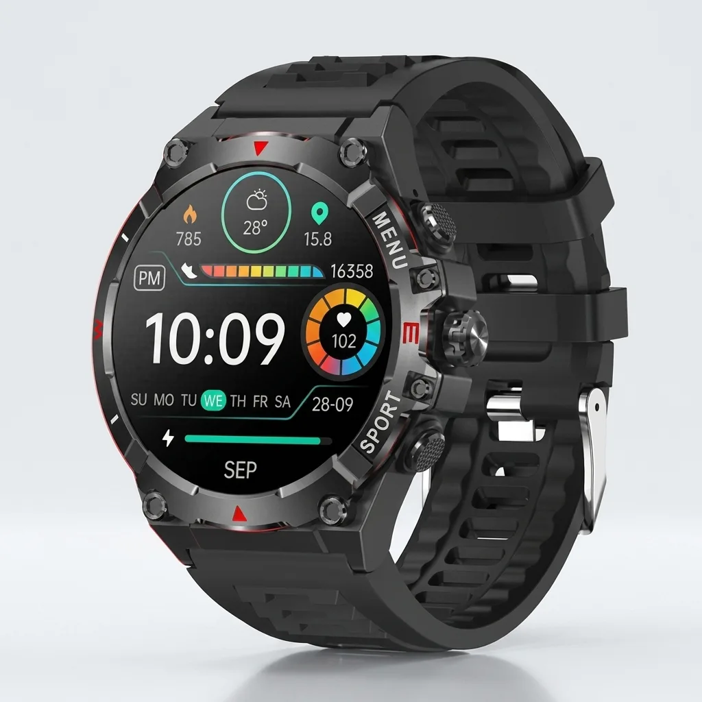 REXQU Healout 1.43 inch AMOLED display close-up