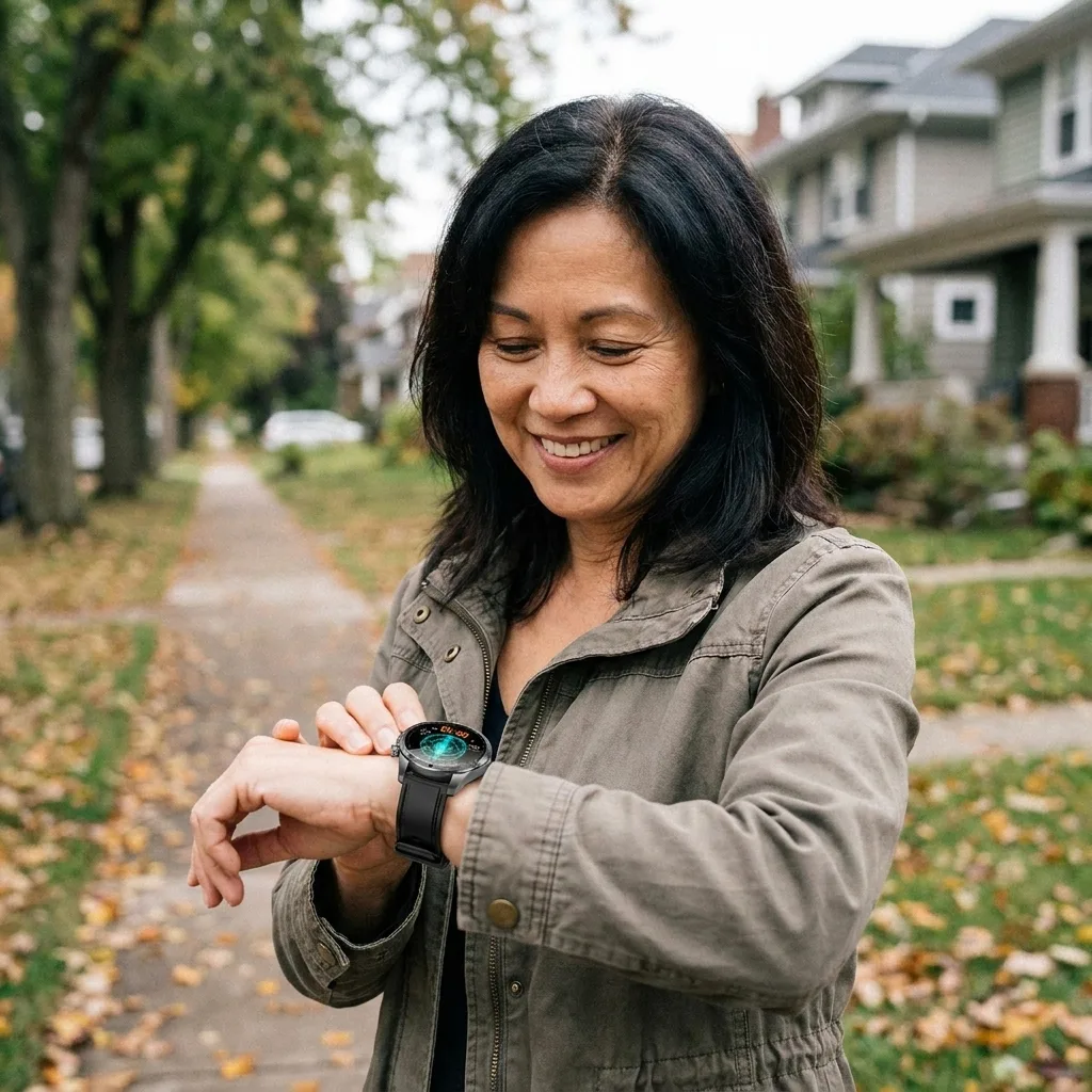 CoreX Pro customer on her daily walk