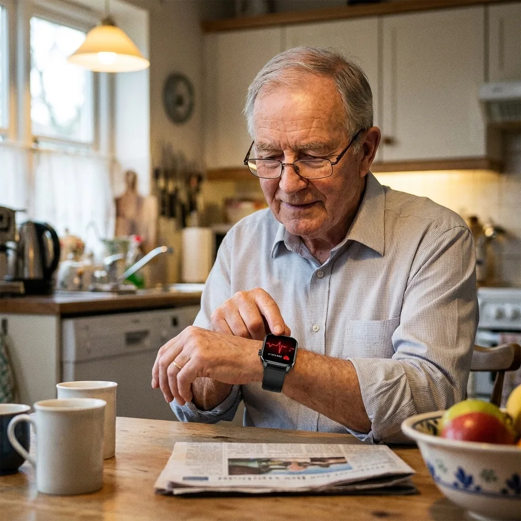 HealthWave customer taking a reading at home