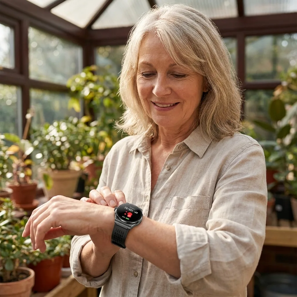 Chronex customer checking blood pressure at home