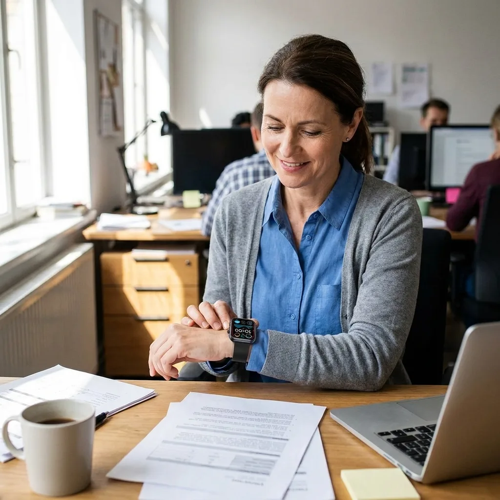 HealthLink customer at her desk