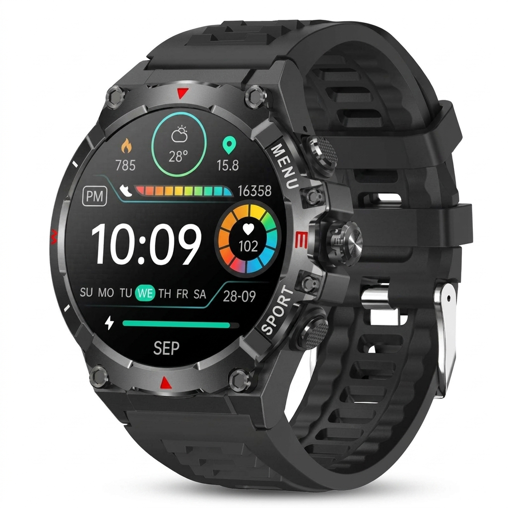 REXQU Healout health smartwatch with compass, rugged, heart rate and blood pressure