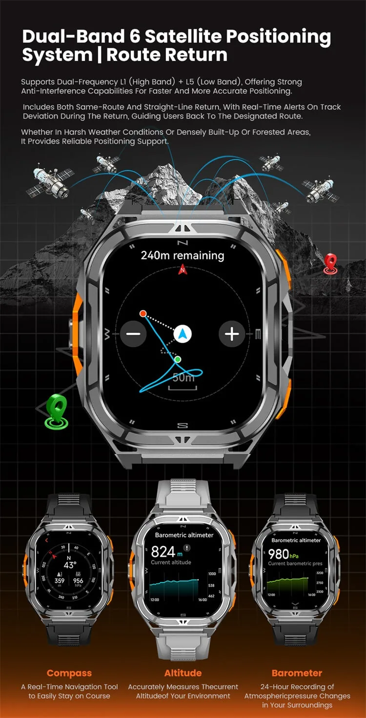 REXQU Horizon GPS and compass on an outdoor trail
