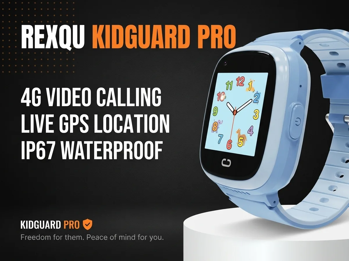 REXQU KidGuard Pro kids 4G GPS smartwatch with video calling, live location and SOS