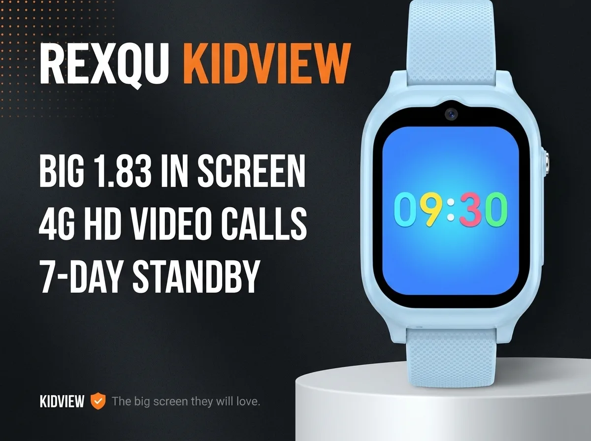 REXQU KidView kids 4G smartwatch with big 1.83 inch screen and HD video calls