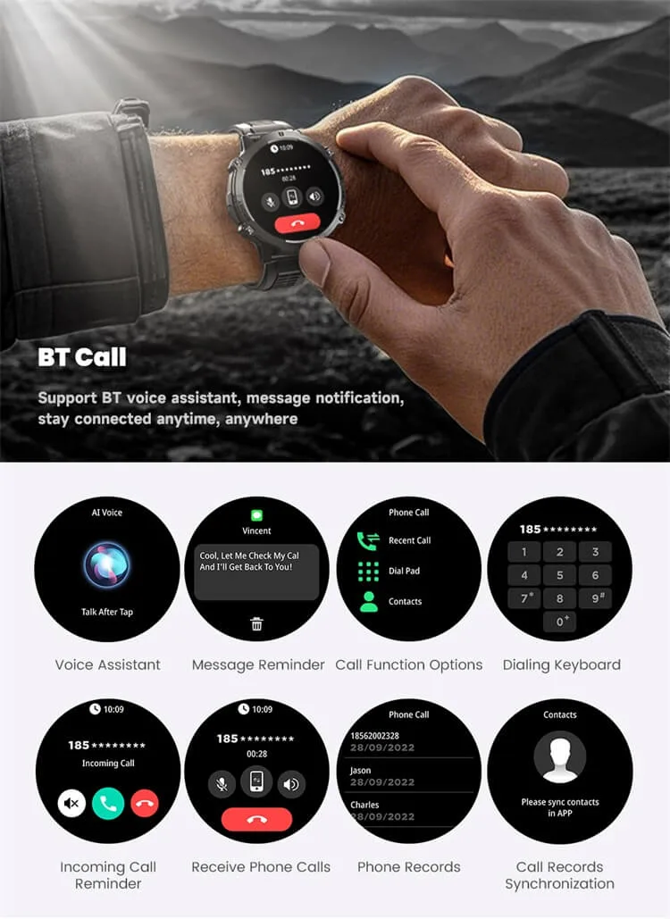 REXQU MaxTrail Bluetooth calls and AI voice assistant