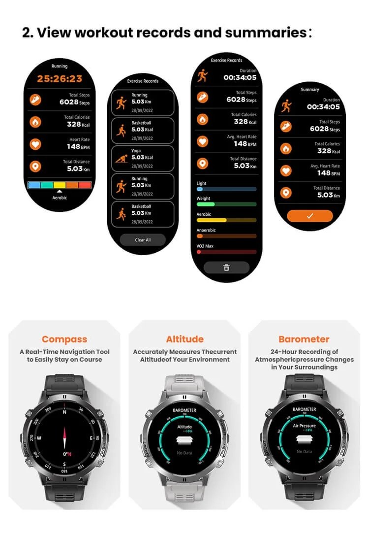 REXQU MaxTrail compass, altitude and barometer instruments