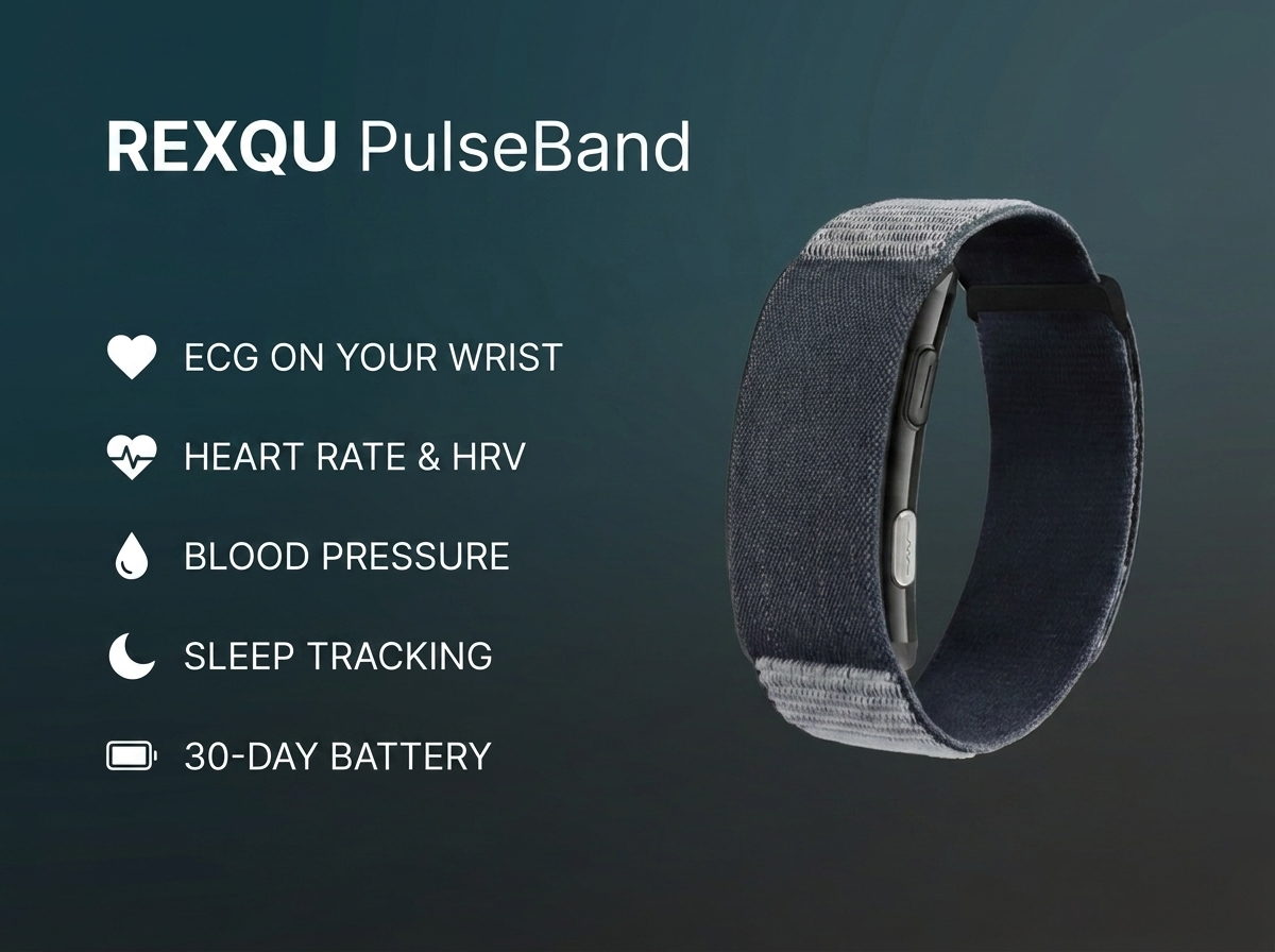 REXQU PulseBand, the screenless fitness tracker with on-band ECG
