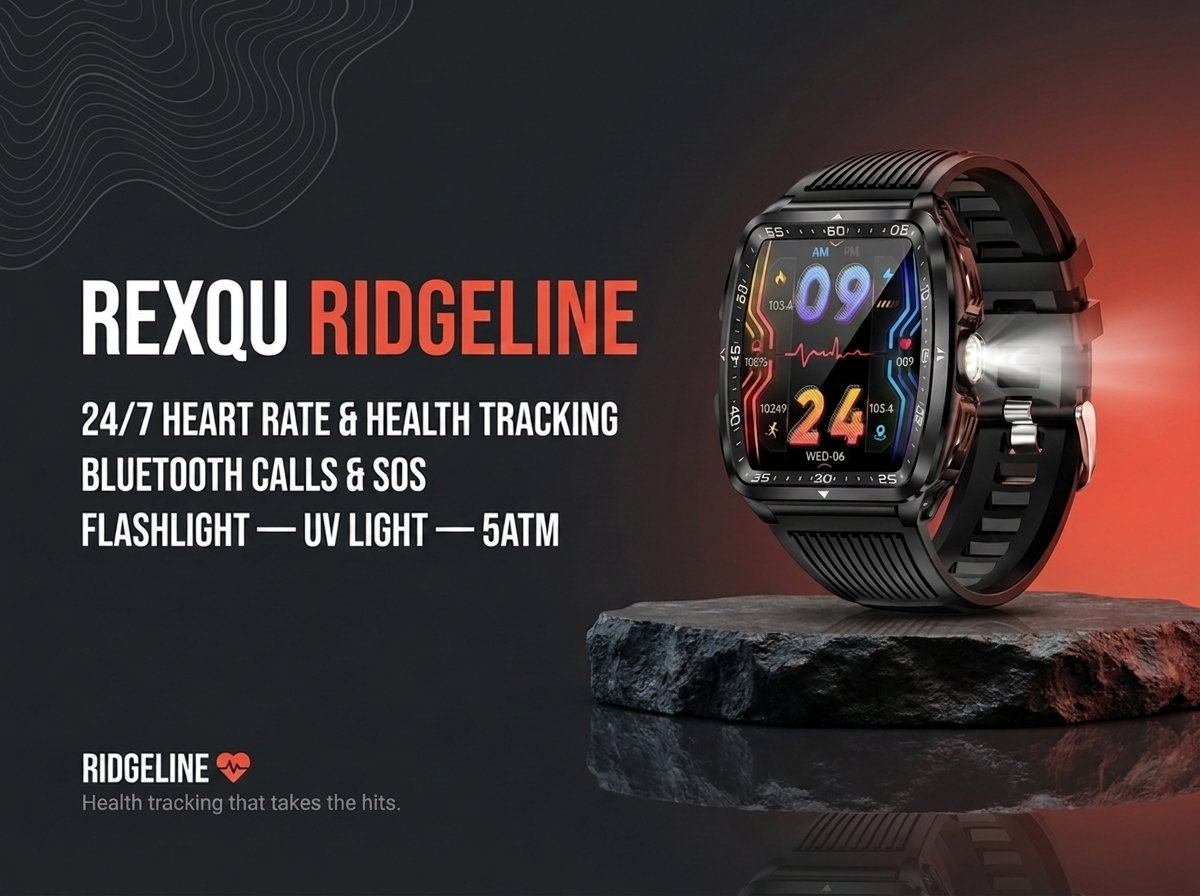 REXQU Ridgeline rugged smartwatch banner