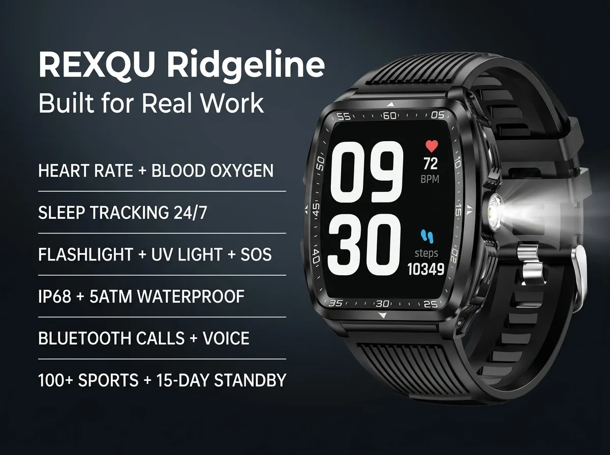 REXQU Ridgeline rugged smartwatch banner