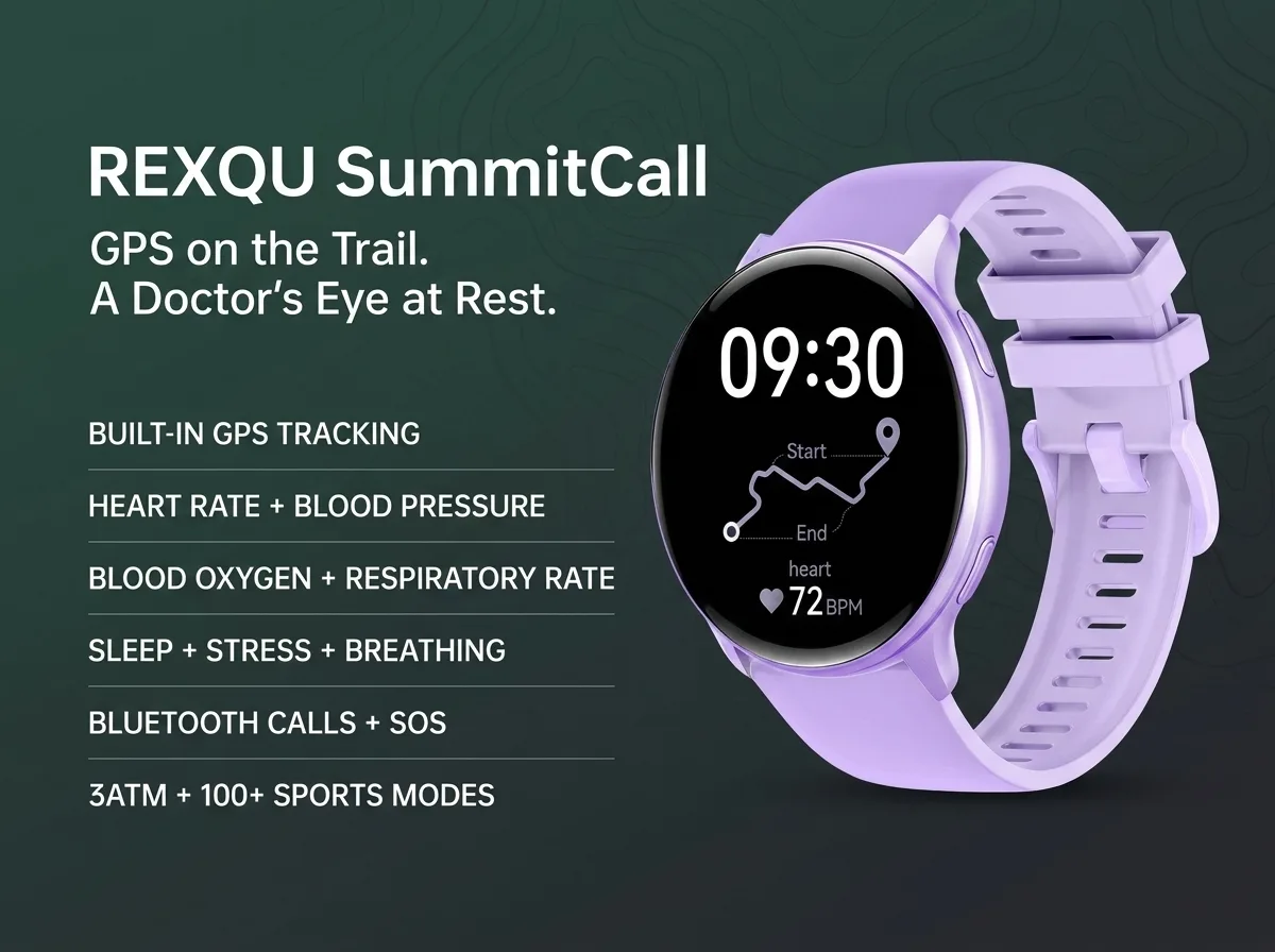 REXQU SummitCall GPS smartwatch with Bluetooth calling and health tracking