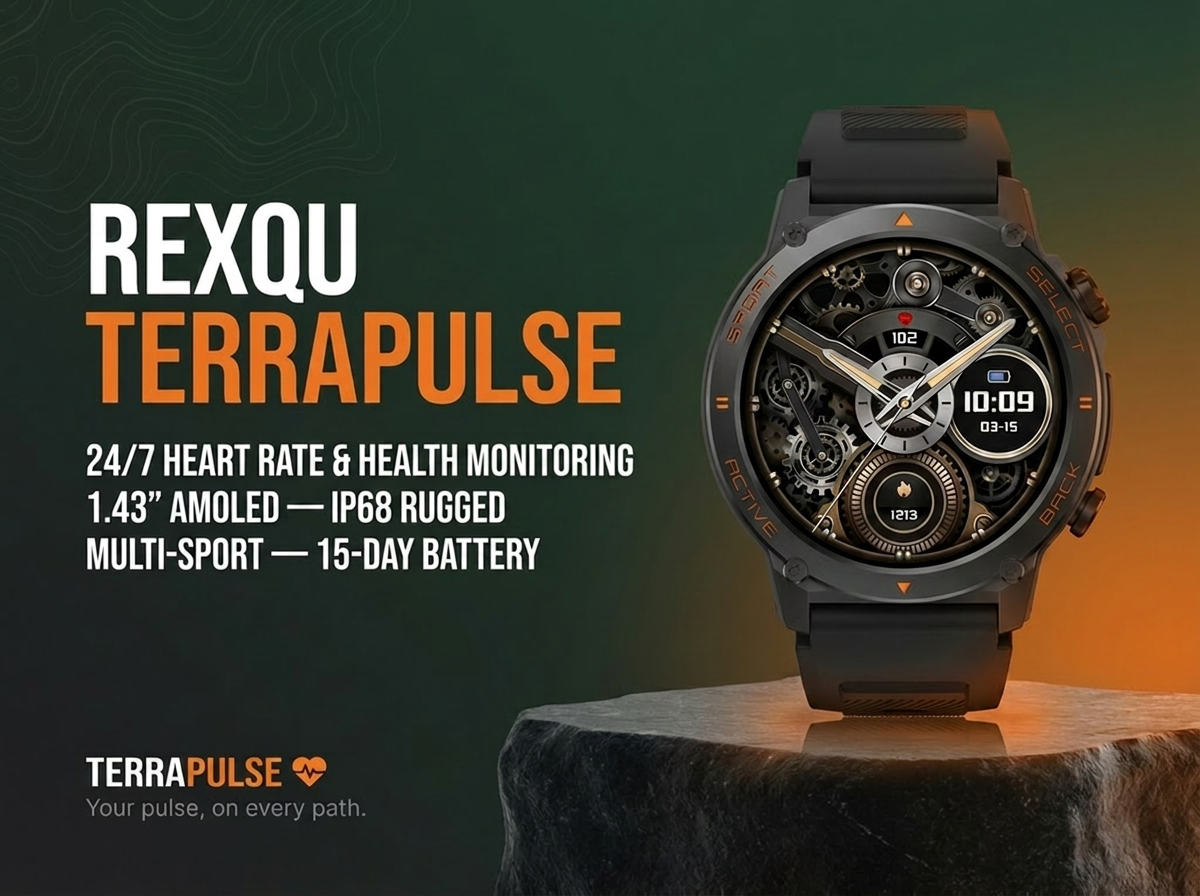 REXQU TerraPulse rugged smartwatch banner