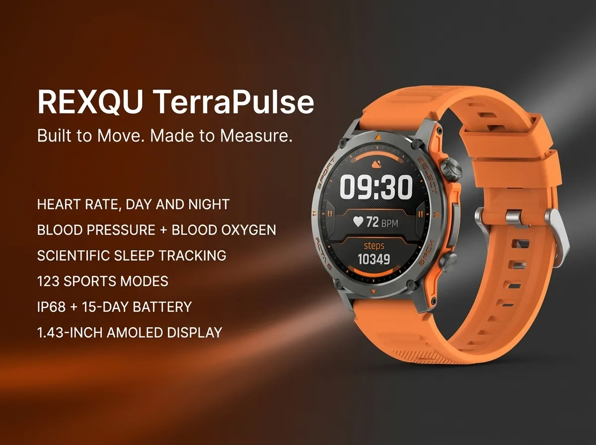 REXQU TerraPulse rugged smartwatch banner