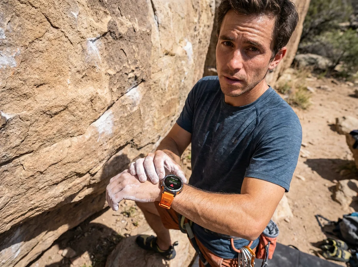 Climber wearing REXQU TerraPulse