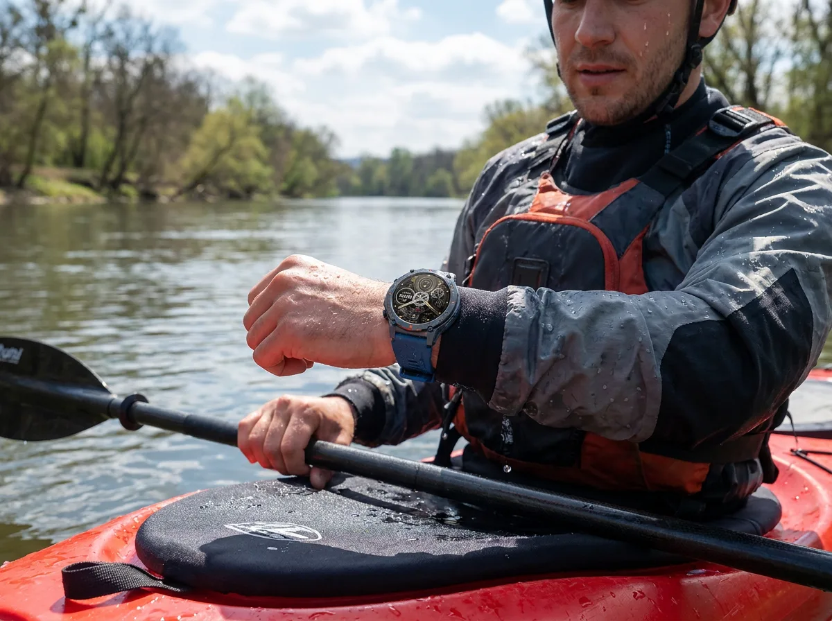 Kayaker wearing REXQU TerraPulse