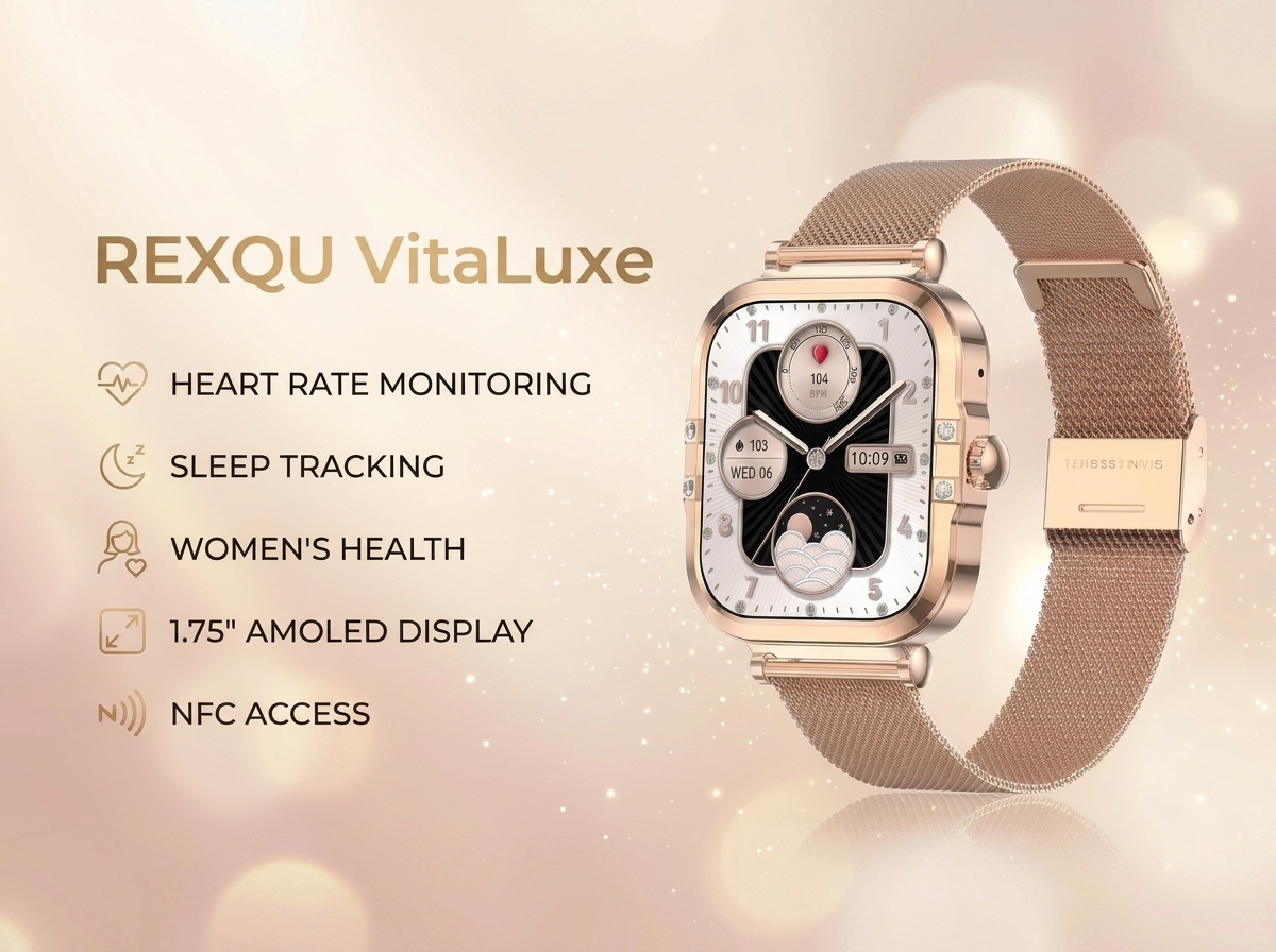 REXQU VitaLuxe women’s smartwatch banner
