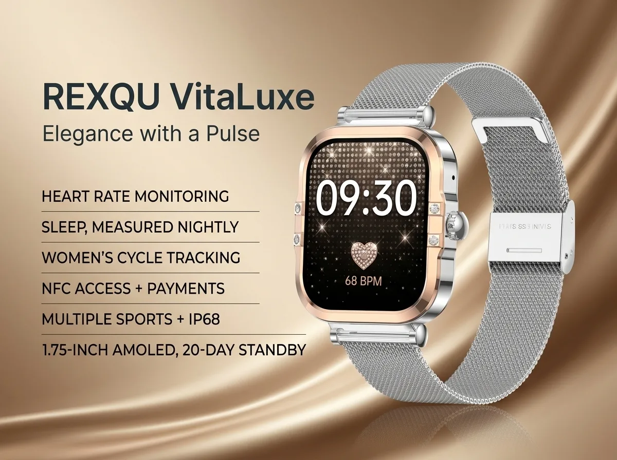 REXQU VitaLuxe women’s smartwatch banner
